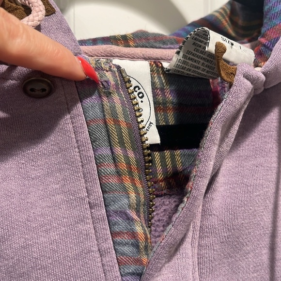 Vintage Mickey Mouse Hoodie Plaid Purple Navy VTG Colorblock Disney - Picture 9 of 11